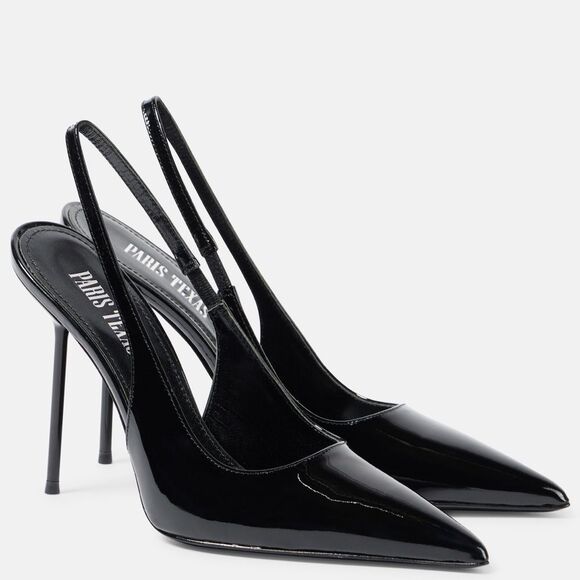 Paris Texas Shoes - Paris Texas Sleek Black Slingback Heels
